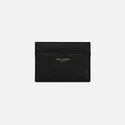 Flash Sale Saint Laurent Credit Card Case Matelasse Black