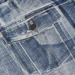 Hot Ottolinger Cropped Belt Denim Jacket Sand / Blue Paint