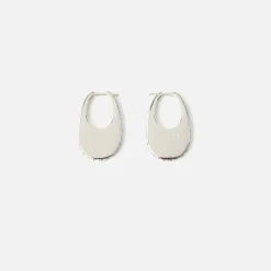 Shop Coperni Crystal Embellished Medium Swipe Earring Ice Blue