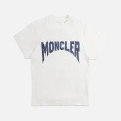 New Moncler Curved Logo Tee White