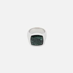Fashion Tom Wood Cushion Ring Green Marble