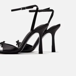Outlet Alexander Wang Dahlia 105 Bow Sandal Satin Black