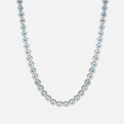 Shop Hatton Labs Daisy Tennis Chain Necklace Silver / Blue