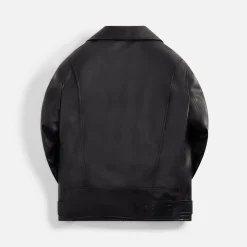 Fashion Loewe Debossed Biker Jacket Black