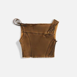 Store Ottolinger Denim Bustier Top Brown Black Paint