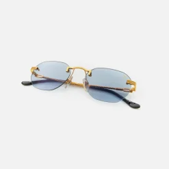 Hot Vintage Frames Detroit Player Drill Mount Sunglasses Gold Blueberry