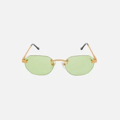 Best Sale Vintage Frames Detroit Player Drill Mount 24Kt Gold Lime Green