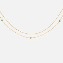 Cheap Isa Grutman Diamond Emerald Belly Chain Gold