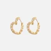 Shop Luv AJ Diamond Heart Bijoux Hoop Earrings Gold