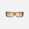Fashion Flatlist Disco Sunglass Army Green / Solid Orange