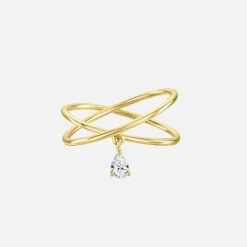 Fashion Isa Grutman Double Band Diamond Ring 14K Gold -Yellow Gold