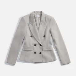 Store Danielle Guizio Double Breasted Blazer Light Grey Plaid