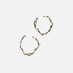 Cheap Faris Drip Hoop Earrings In 14K Gold-Plated Bronze