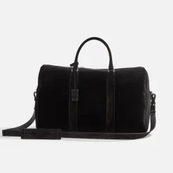 Hot Saint Laurent Duffle 48H Le Monogramme Velvet Leather Trim Bag Black