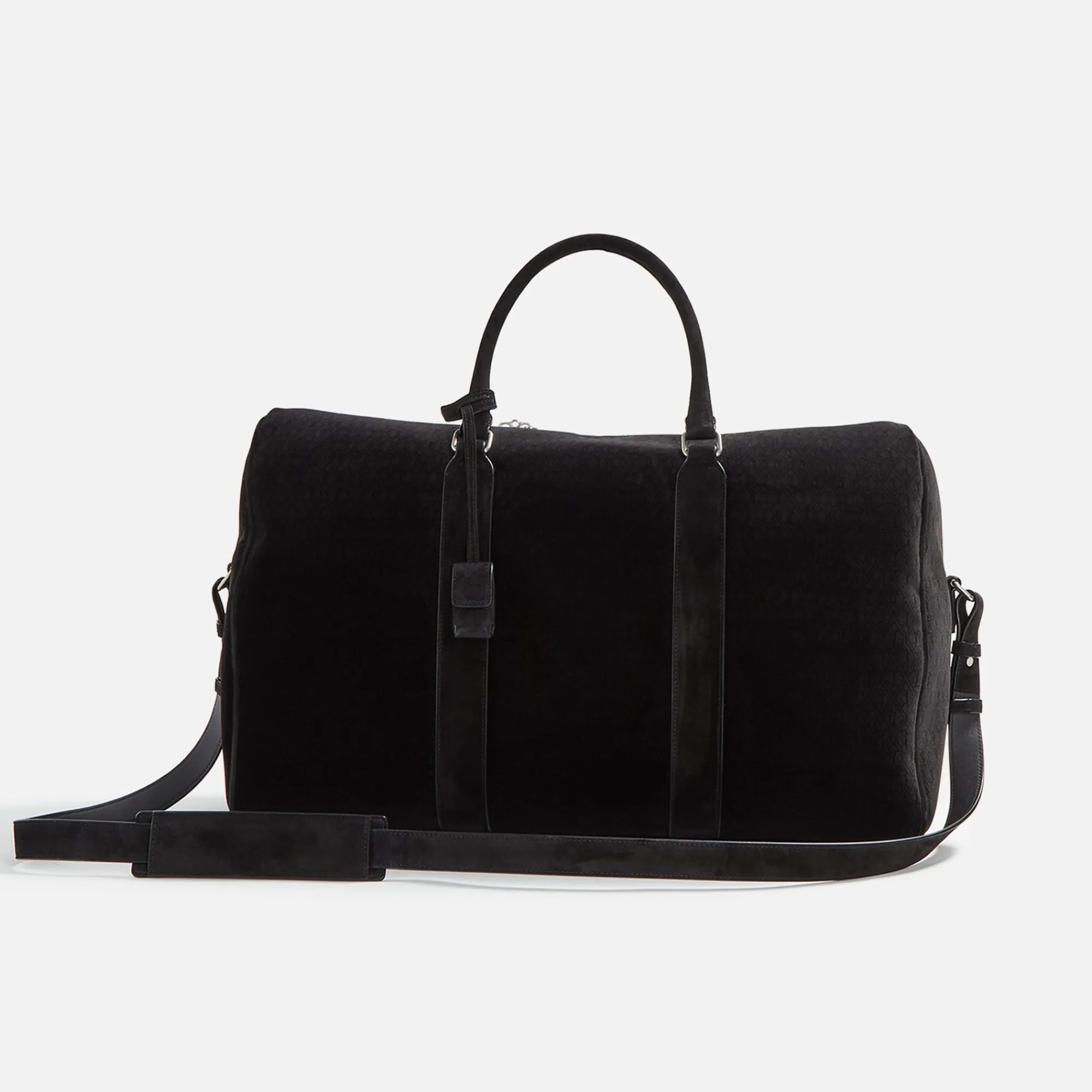 Hot Saint Laurent Duffle 48H Le Monogramme Velvet Leather Trim Bag Black