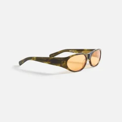 Outlet Flatlist Eddie Kyu Sunglasses Olive Horn / Solid Orange Lens