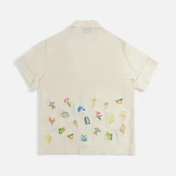 Outlet Casablanca Embroidery Logo Silk Shirt Off-White