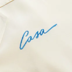 Outlet Casablanca Embroidery Logo Silk Shirt Off-White