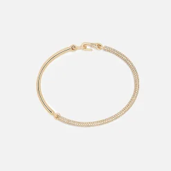 Sale Maor Equinox Bracelet In Yellow Gold With 2/3 Pave White Gold / White