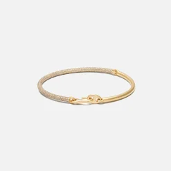 Sale Maor Equinox Bracelet In Yellow Gold With 2/3 Pave White Gold / White