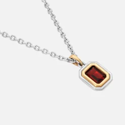 Shop Maor Equinox Charm Necklace In Silver And Yellow Gold With Garnet Silver / Gold