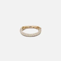 Online Maor Equinox Ring In Yellow Gold With 2/3 Pave White Diamond Gold / White