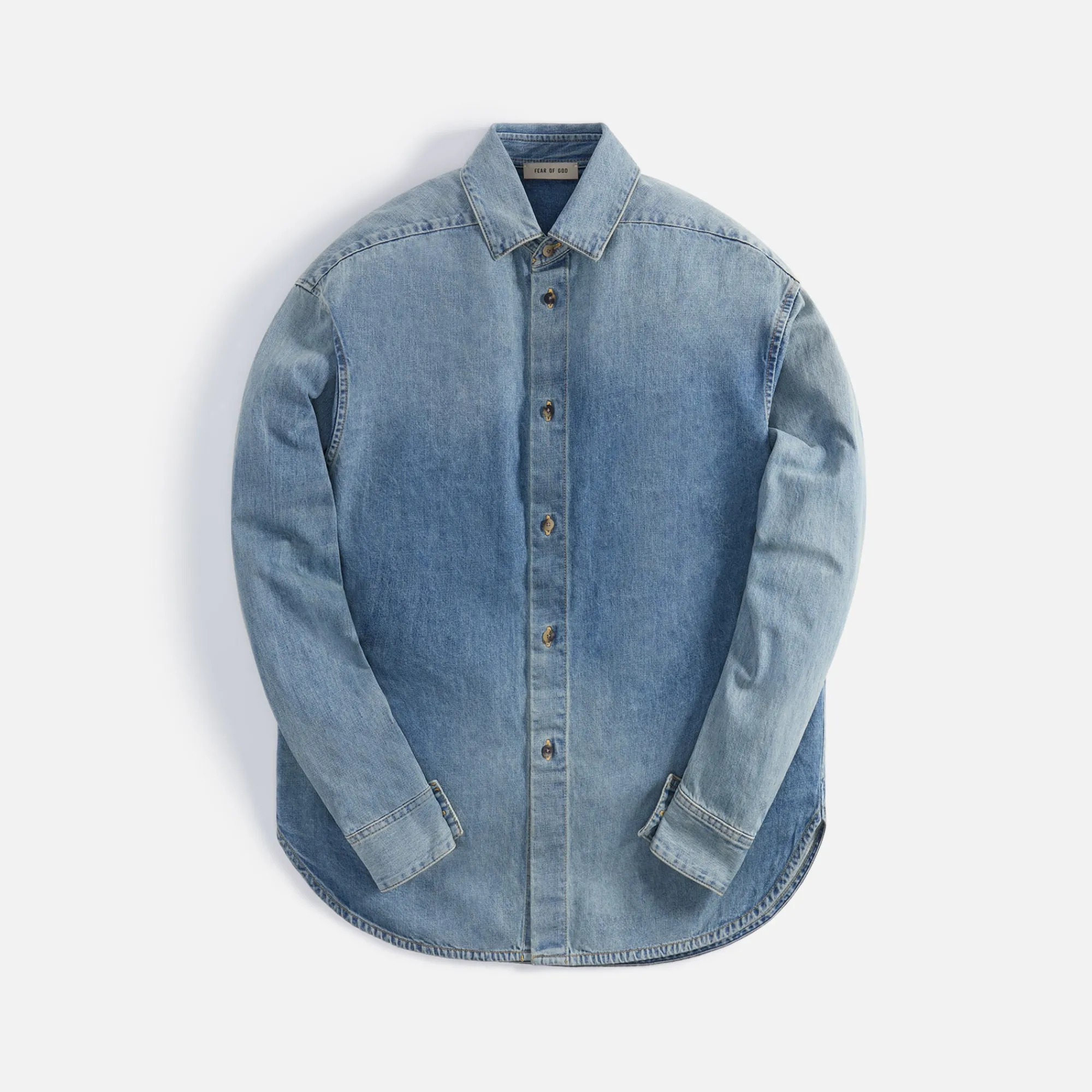 Hot Fear of God Eternal Denim Shirt 5 Year Indigo