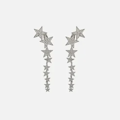 Cheap Saint Laurent Falling Star Long Earrings Silver