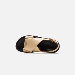 Online Marni Fb Crisscross Sandal Smooth Calf Leather Silk White