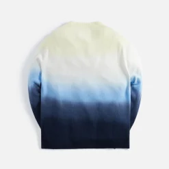 Store Jil Sander Fine Merino Crew Neck With Degrade Hand Dip-Dye Blue