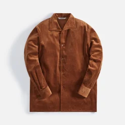 Hot Auralee Finx Corduroy Shirts Red Brown