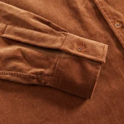 Hot Auralee Finx Corduroy Shirts Red Brown