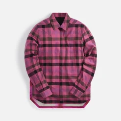 Hot Rick Owens Fogpocket Outershirt Hot Pink Plaid