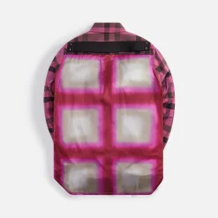 Hot Rick Owens Fogpocket Outershirt Hot Pink Plaid