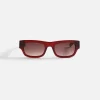 Shop Flatlist Frankie Sunglasses Maroon Crystal / Purple Gradient