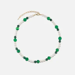 Outlet VEERT Freshwater Pearl Onyx Malachite Necklace Green