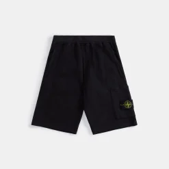 Best Sale Stone Island Garment Dyed Fleece Short Black