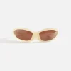 Clearance Balenciaga Geometric Sunglasses Yellow / Brown