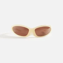 Outlet Balenciaga Geometric Sunglasses Yellow / Brown