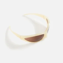 Outlet Balenciaga Geometric Sunglasses Yellow / Brown