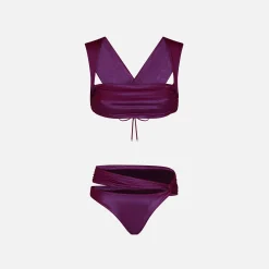 Sale The Attico Glossy Lycra Bikini Bouganville