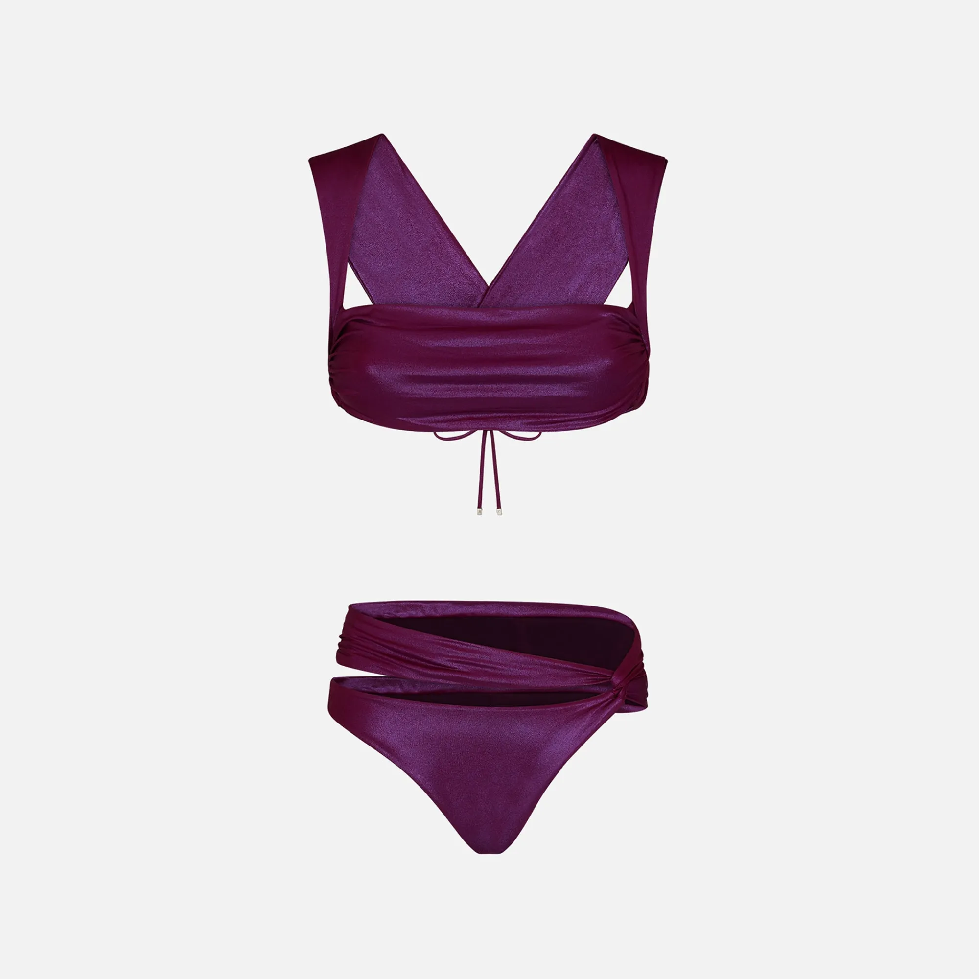 Sale The Attico Glossy Lycra Bikini Bouganville