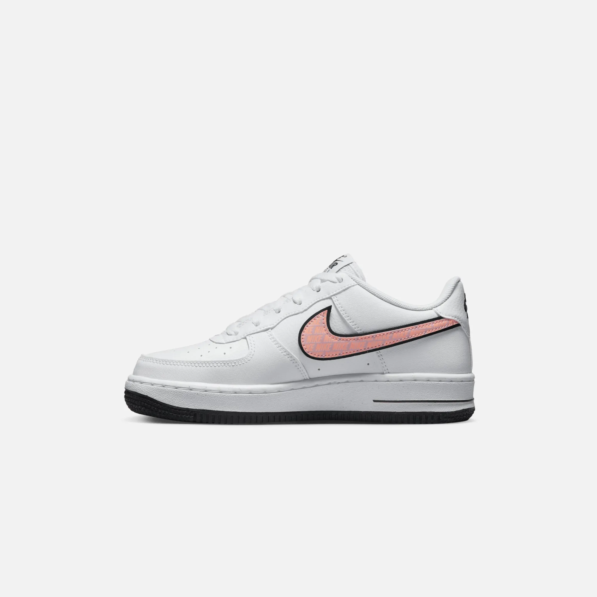 Best Sale Nike Grade School Air Force 1 White / Sunset Glow / Doll / Yellow Strike / Black
