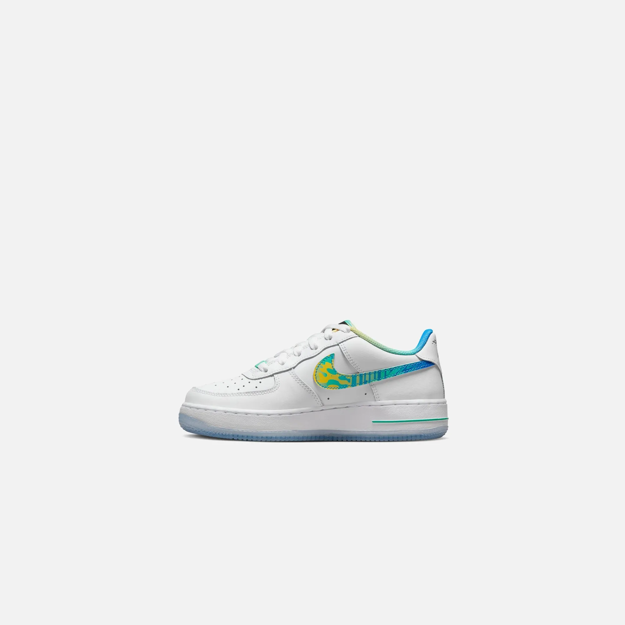 New Nike Grade School Air Force 1 Lv8 White / Multi-Color / Light Menta