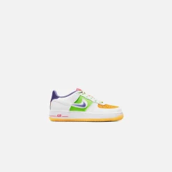New Nike Grade School Air Force 1 Lv8 White / Space Purple / Sundial