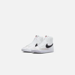 Shop Nike Grade School Blazer Mid `77 White / Black / Blue Lightning