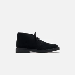 Best Clarks Grade School Desert Boot Black Suede