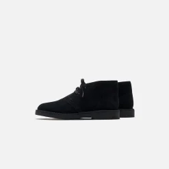 Best Clarks Grade School Desert Boot Black Suede