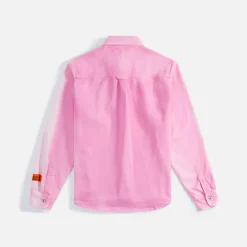 Online Heron Preston Gradient Denim Long Sleeve Shirt Fuchsia Pink