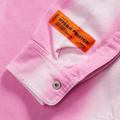 Online Heron Preston Gradient Denim Long Sleeve Shirt Fuchsia Pink